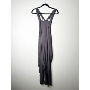 Dress Forum Dark Grey Square Neck Overalls Jumpsuit Women's Size Medium M